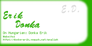 erik donka business card